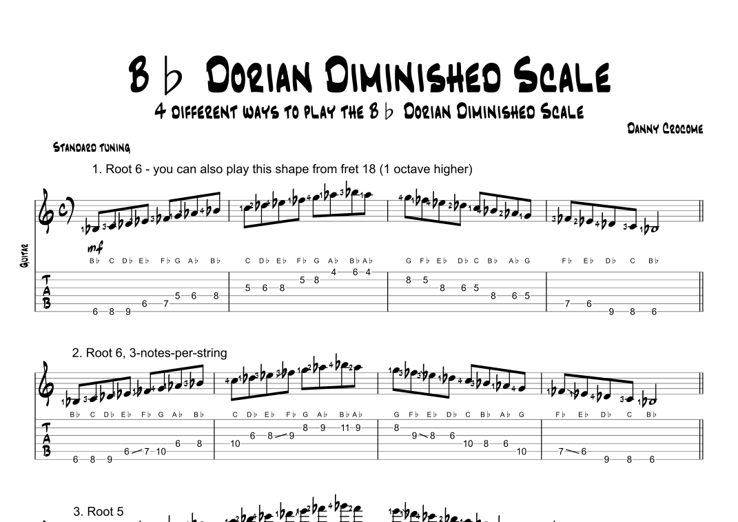 Bb Dorian Diminished Scale (4 Ways to Play)