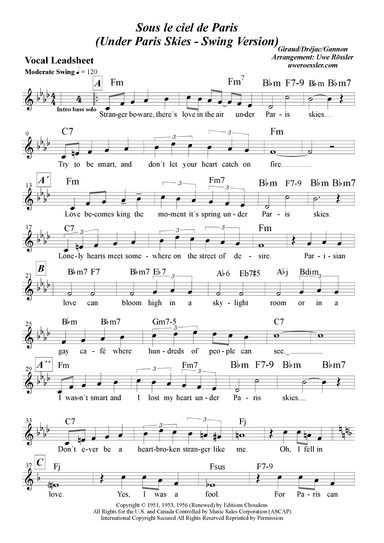 Under Paris Skies (arr. Uwe Rössler Roessler Rassler)