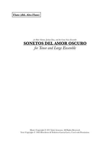 Sonetos del amor oscuro (Set of Parts)