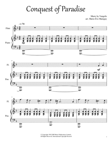 Conquest Of Paradise (arr. Marie-Ève Mainguy)