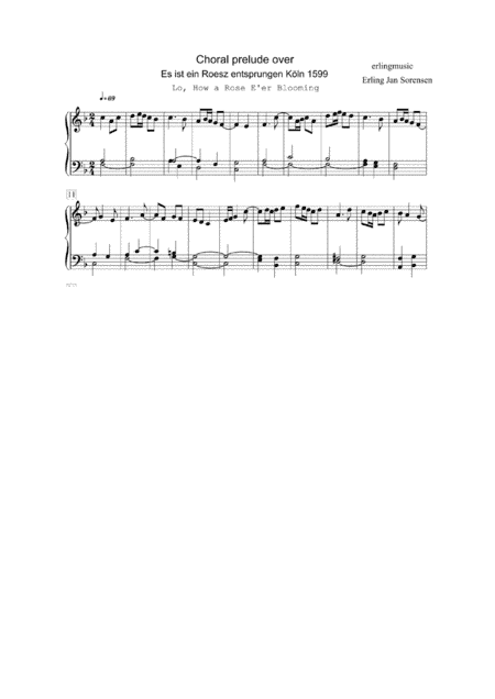 Organ Choral prelude Lo, How a Rose E'er Blooming