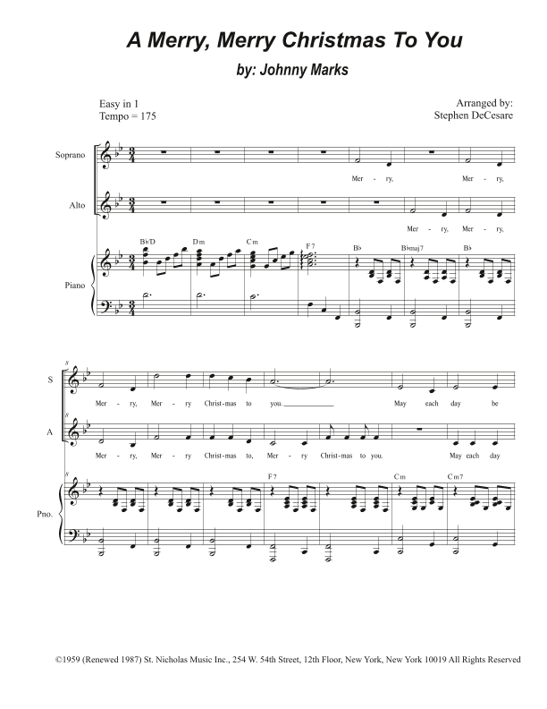 A Merry, Merry Christmas To You (arr. Stephen DeCesare)