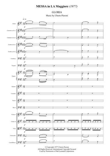 Gloria dalla Messa in La Maggiore - Score Only