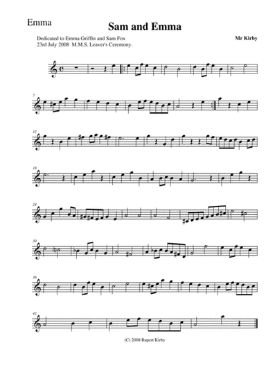 Sam and Emma -  for two violins and Piano