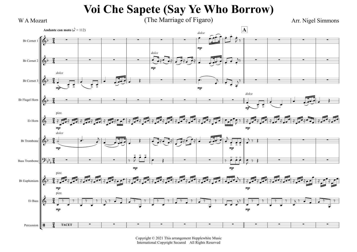 Voi Che Sapete (Say Ye Who Borrow) (arr. Nigel Simmons)