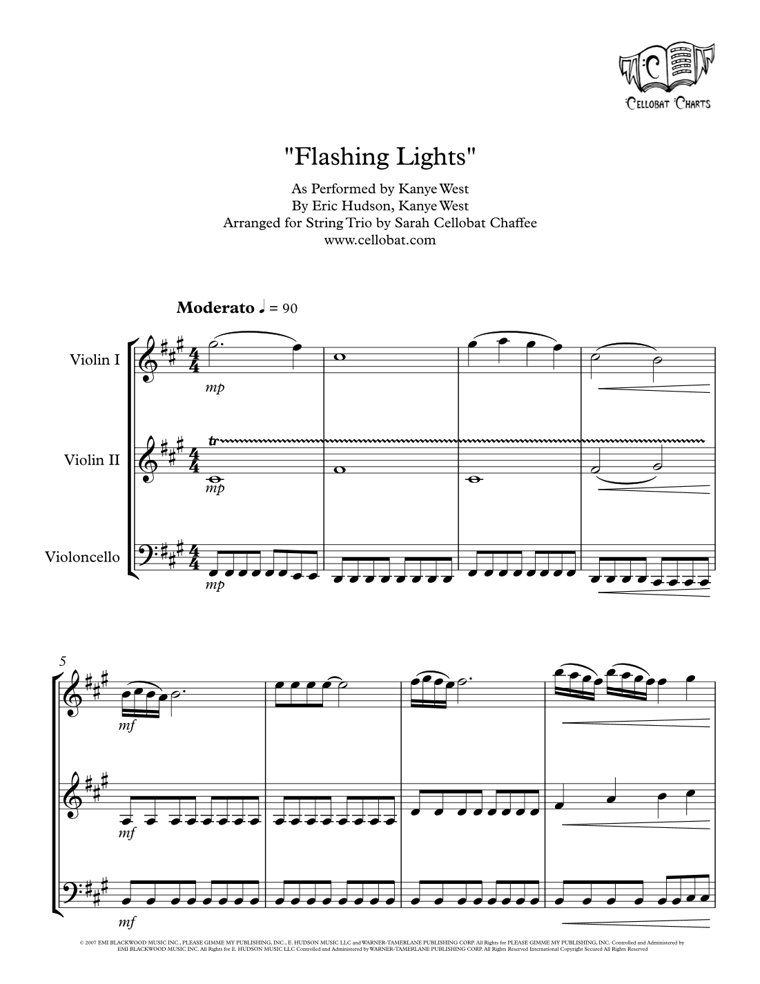 Flashing Lights (arr. Sarah Cellobat Chaffee)