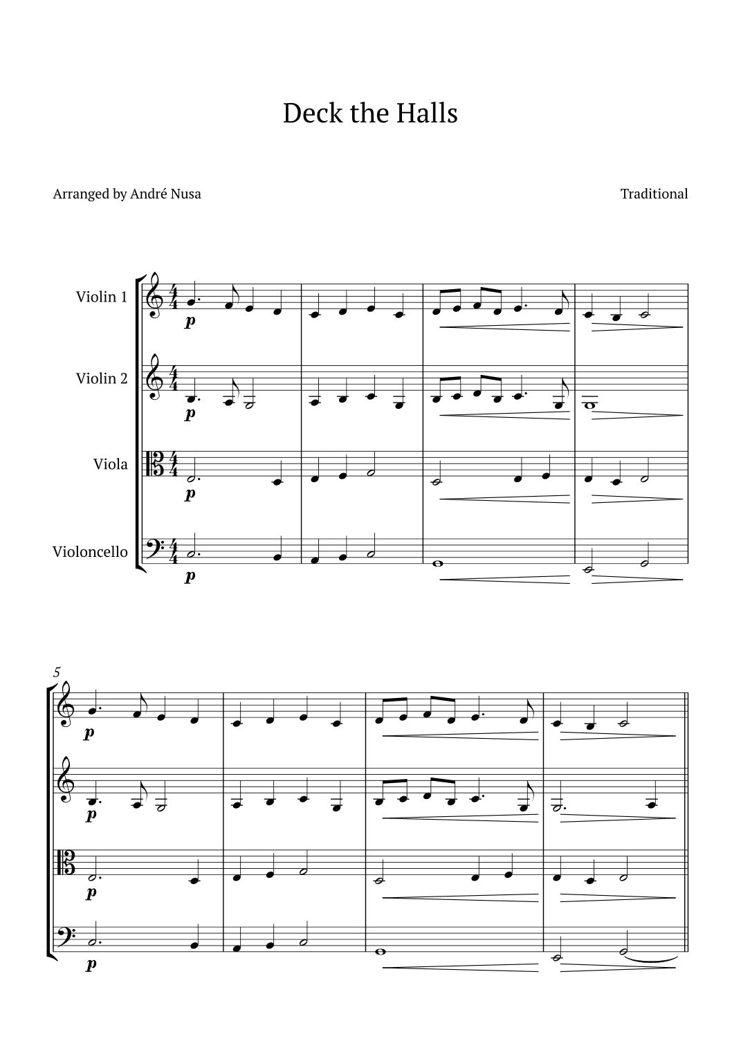 Deck the Halls (arr. André Nusa)