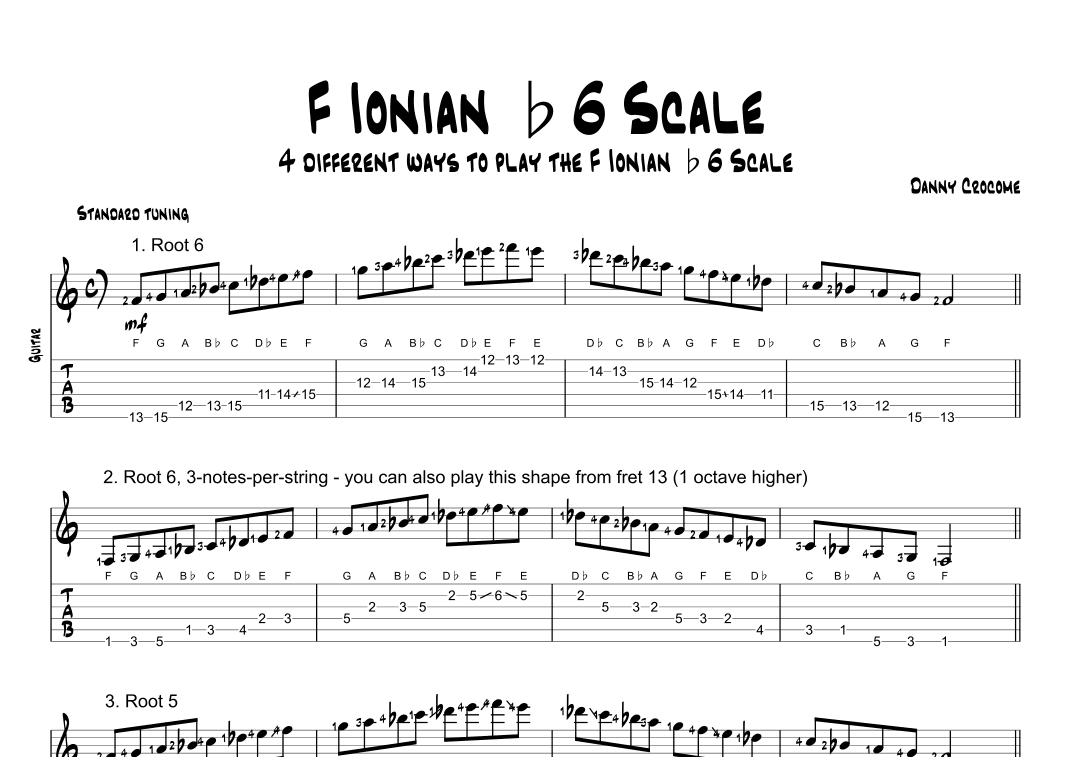 F Ionian b6 Scale (4 Ways to Play)