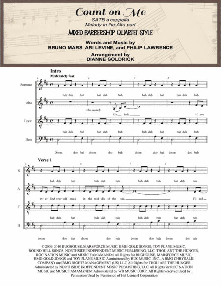 Count On Me (arr. Dianne Goldrick)