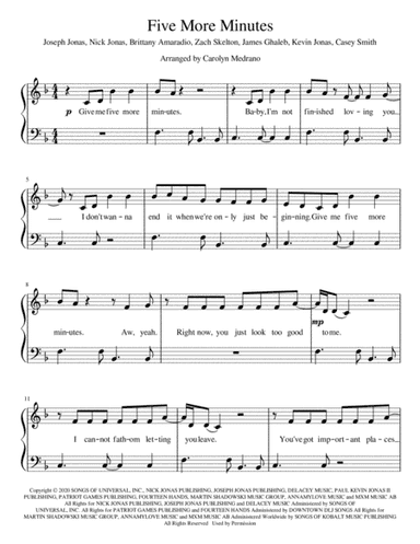 Five More Minutes (arr. Carolyn Medrano)