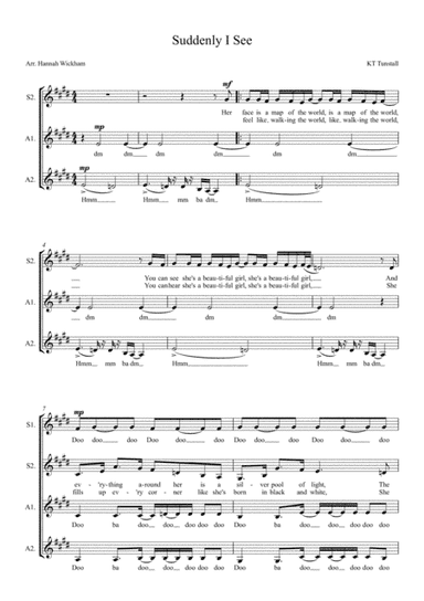 Suddenly I See (arr. Hannah Wickham)