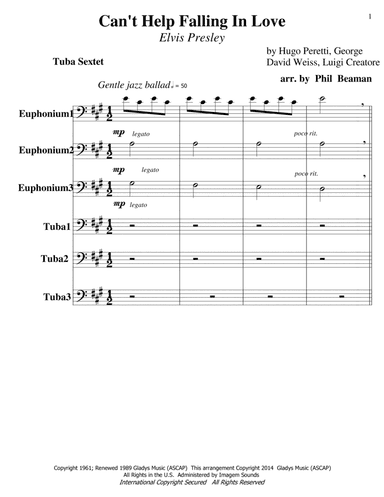 Can't Help Falling In Love (arr. Phil Beaman)