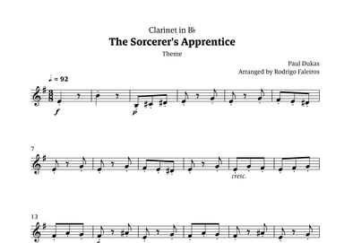 The Sorcerer's Apprentice theme (arr. Rodrigo Faleiros)