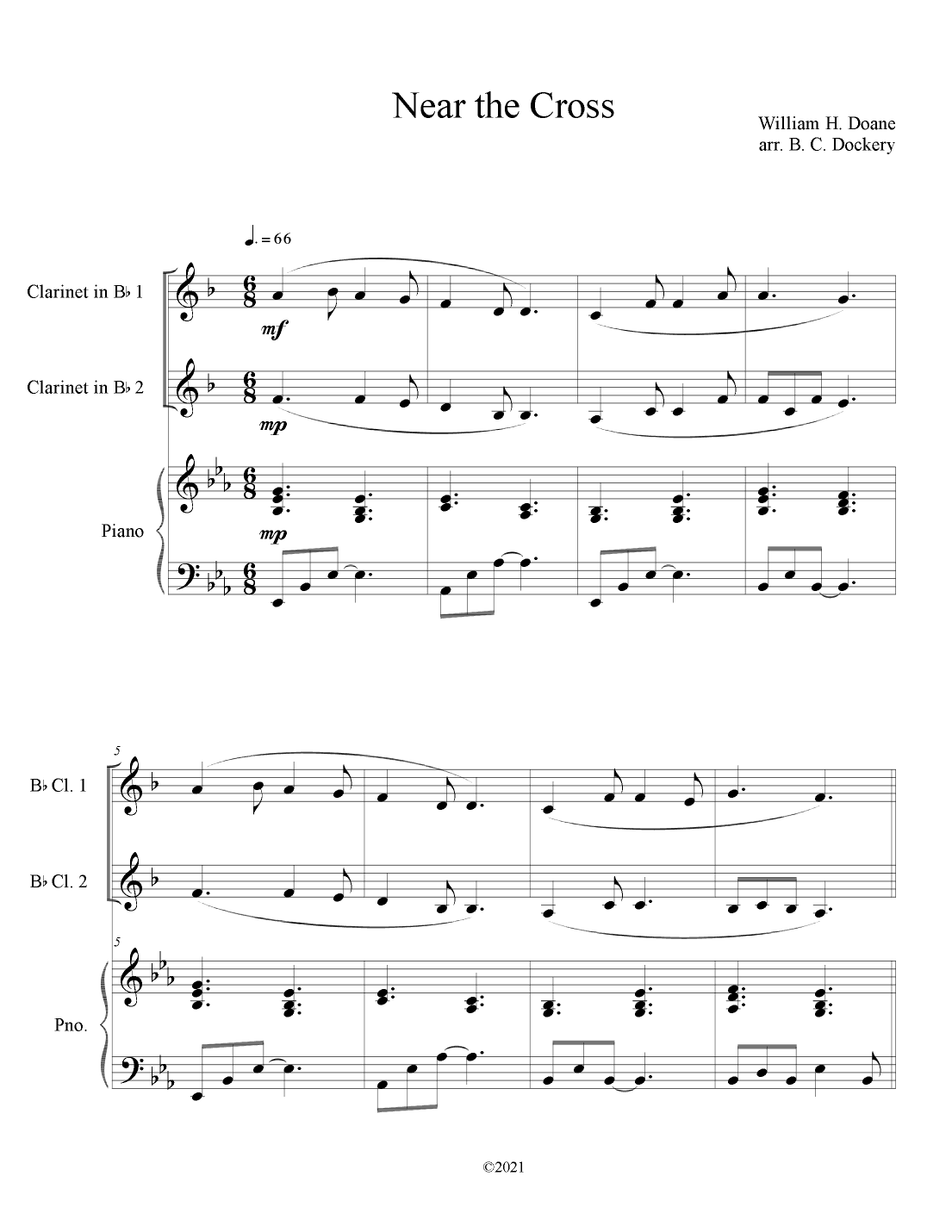 Near the Cross (Clarinet Duet with Piano Accompaniment) (arr. B. C. Dockery)
