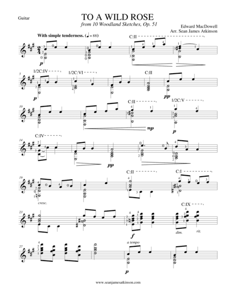 To A Wild Rose (arr. Sean James Atkinson)