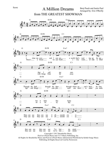 A Million Dreams (arr. Eric O'Reilly)