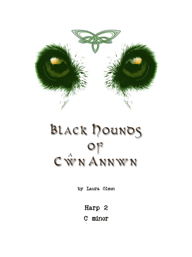 Black Hounds of Cwn Annwn for Harp Ensemble (C minor)-Harp 2 part only