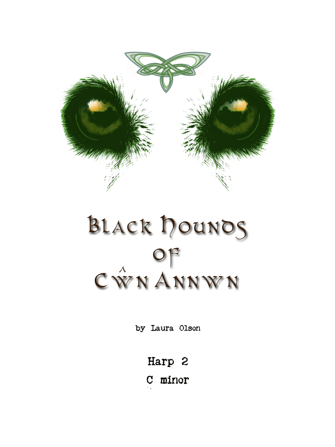 Black Hounds of Cwn Annwn for Harp Ensemble (C minor)-Harp 2 part only