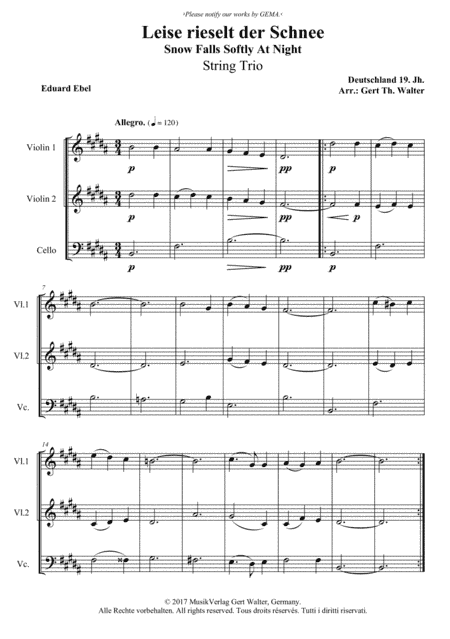 Snow Falls Softly At Night (arr. Gert Th. Walter)
