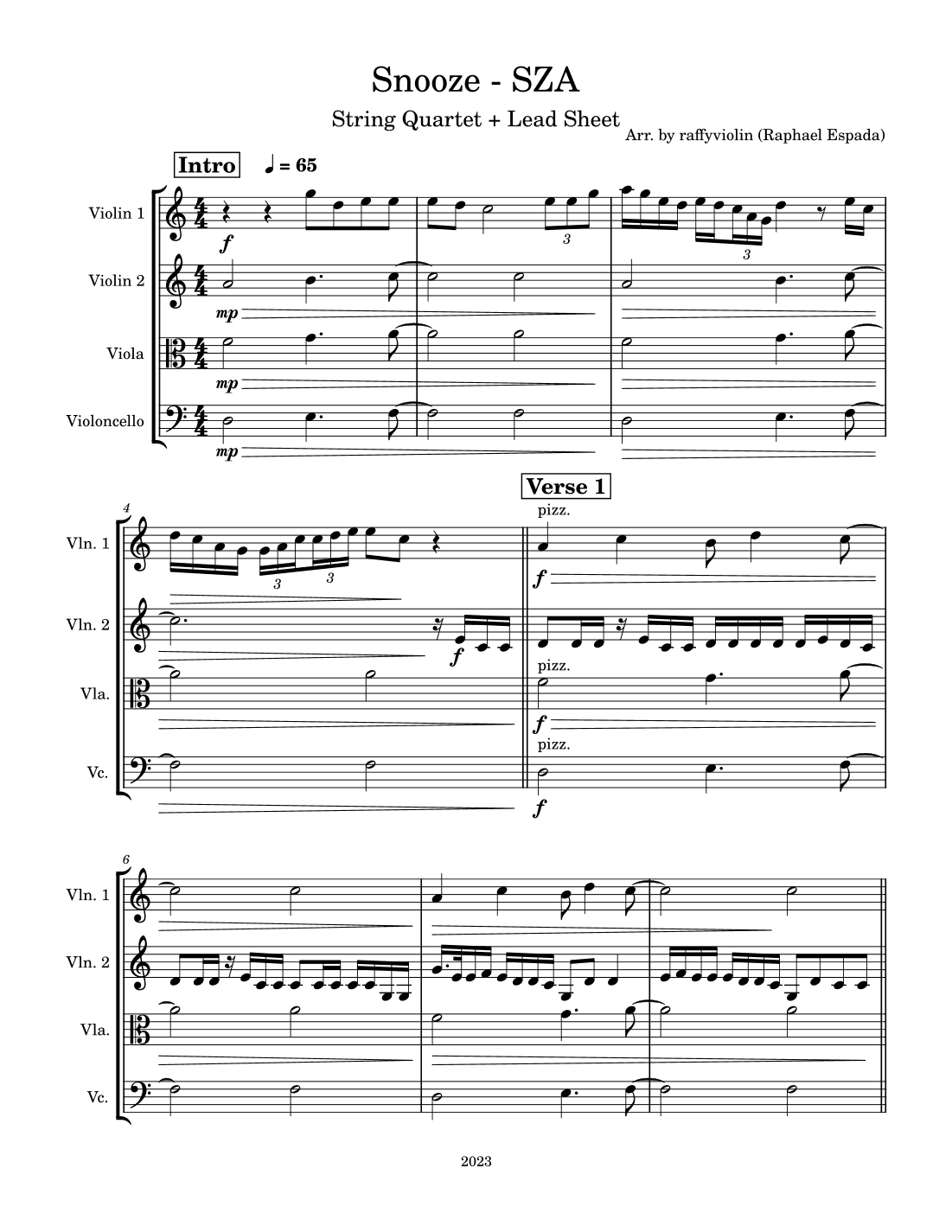Snooze (arr. Raphael Espada)