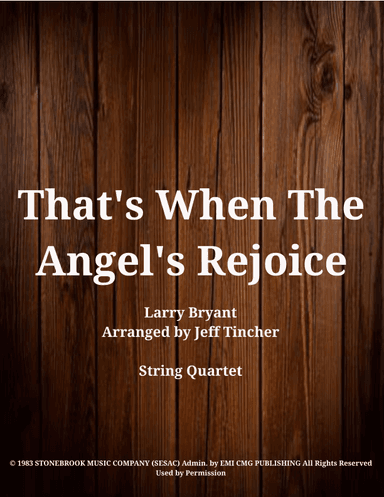 That's When The Angels Rejoice (arr. Jeff Tincher)