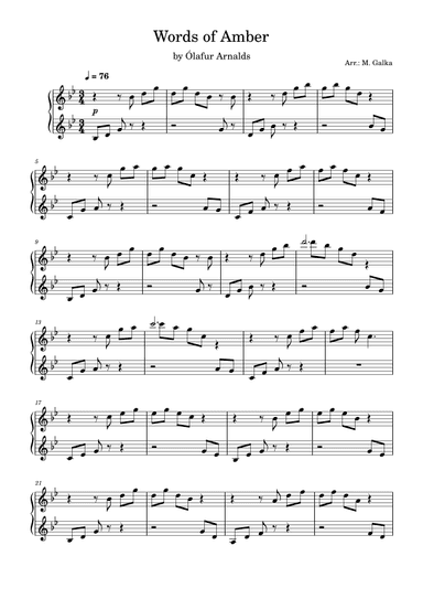 Words Of Amber (arr. Magdalena Galka)