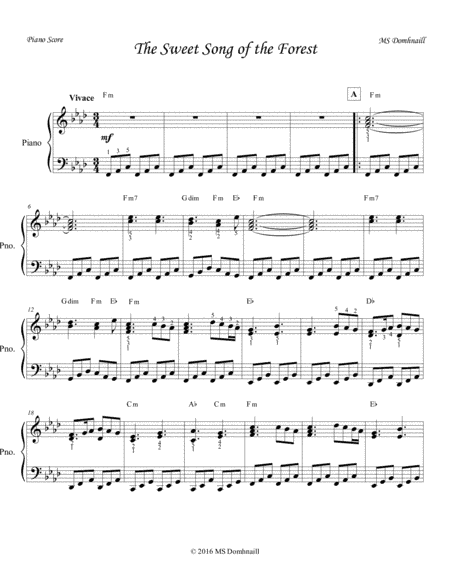 The Sweet Song of the Forest -Solo Piano Version