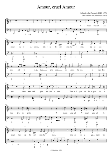 Amour, cruel amour (arr. Early Music Scores)