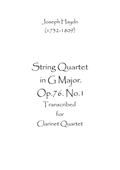 String Quartet in G major. Op.76. No.1 (arr. Spence Bundy)