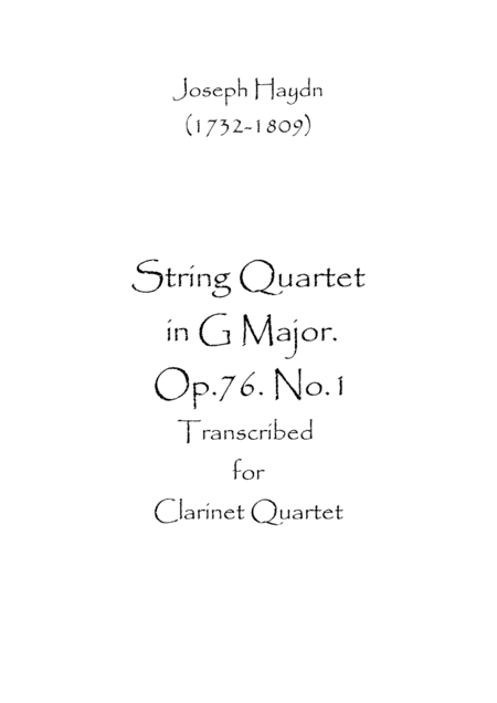 String Quartet in G major. Op.76. No.1 (arr. Spence Bundy)