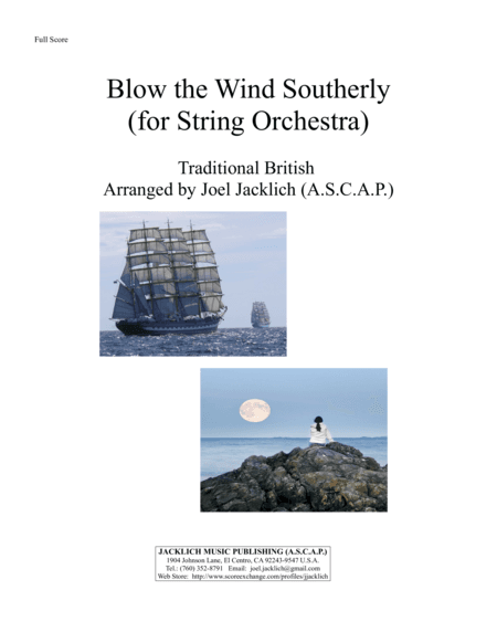 Blow the Wind Southerly (for String Orchestra) (arr. Joel Jacklich (ASCAP))