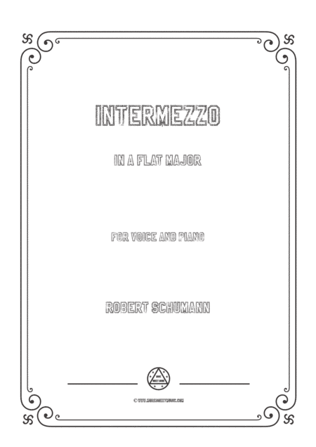 Schumann-Intermezzo in A flat Major,for Voice and Piano (arr. MSM)