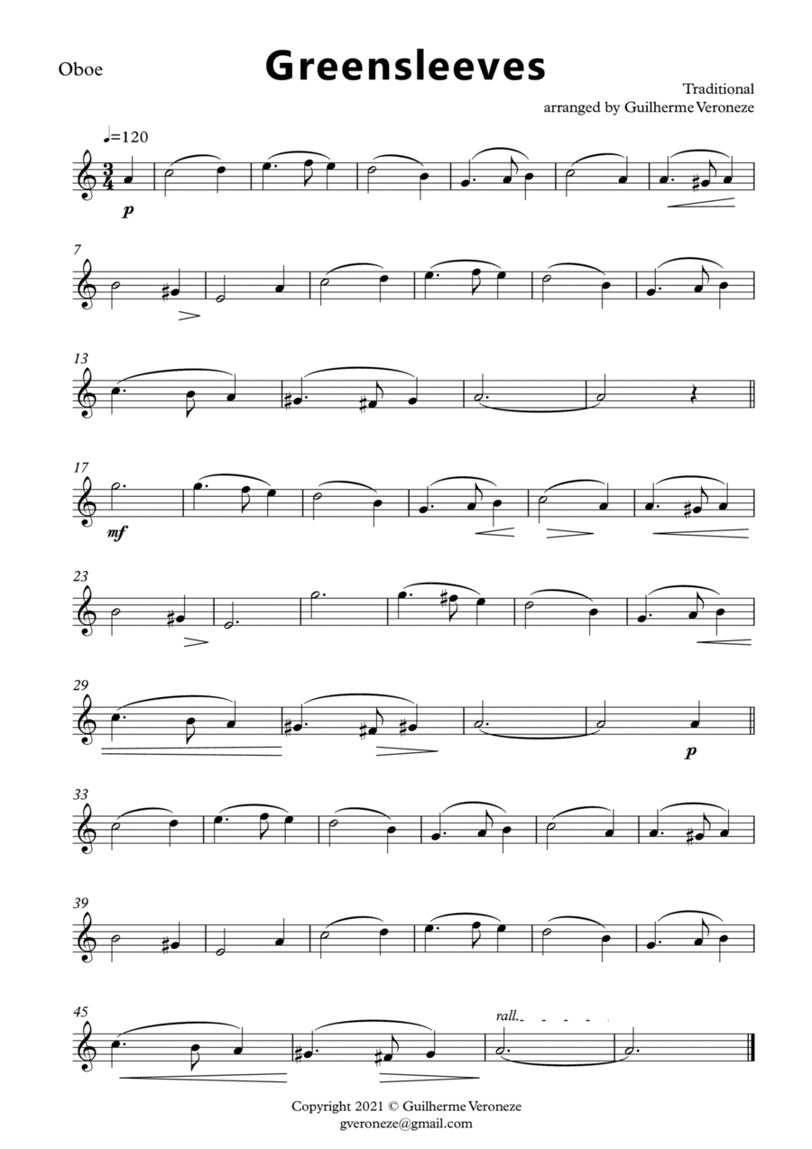 Greensleeves (Oboe + Basson) (arr. Guilherme Veroneze)
