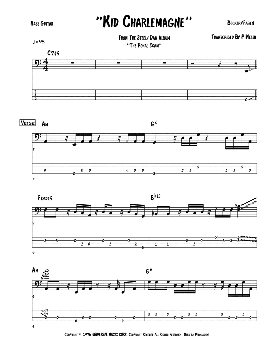 Kid Charlemagne (arr. Accubass)
