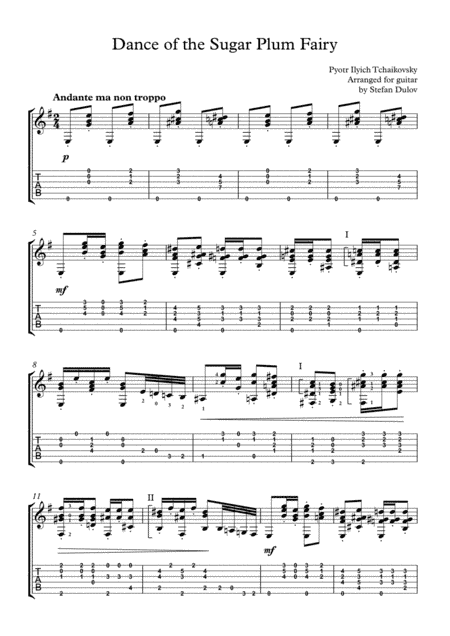 Dance of the Sugar Plum Fairy - classical guitar arrangement (arr. Stefan Dulov)