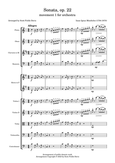 Isaac Ignaz Moscheles, piano sonata op. 22 arranged for orchestra (arr. Scott Fields Davis)
