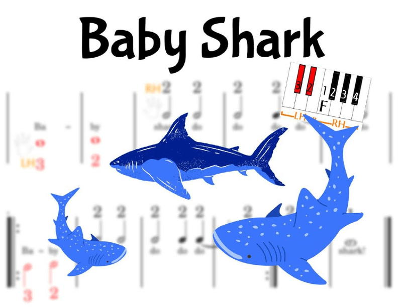 Baby Shark - Pre-staff Finger Number Notation on the Black Keys (arr. Elizabeth Essex)