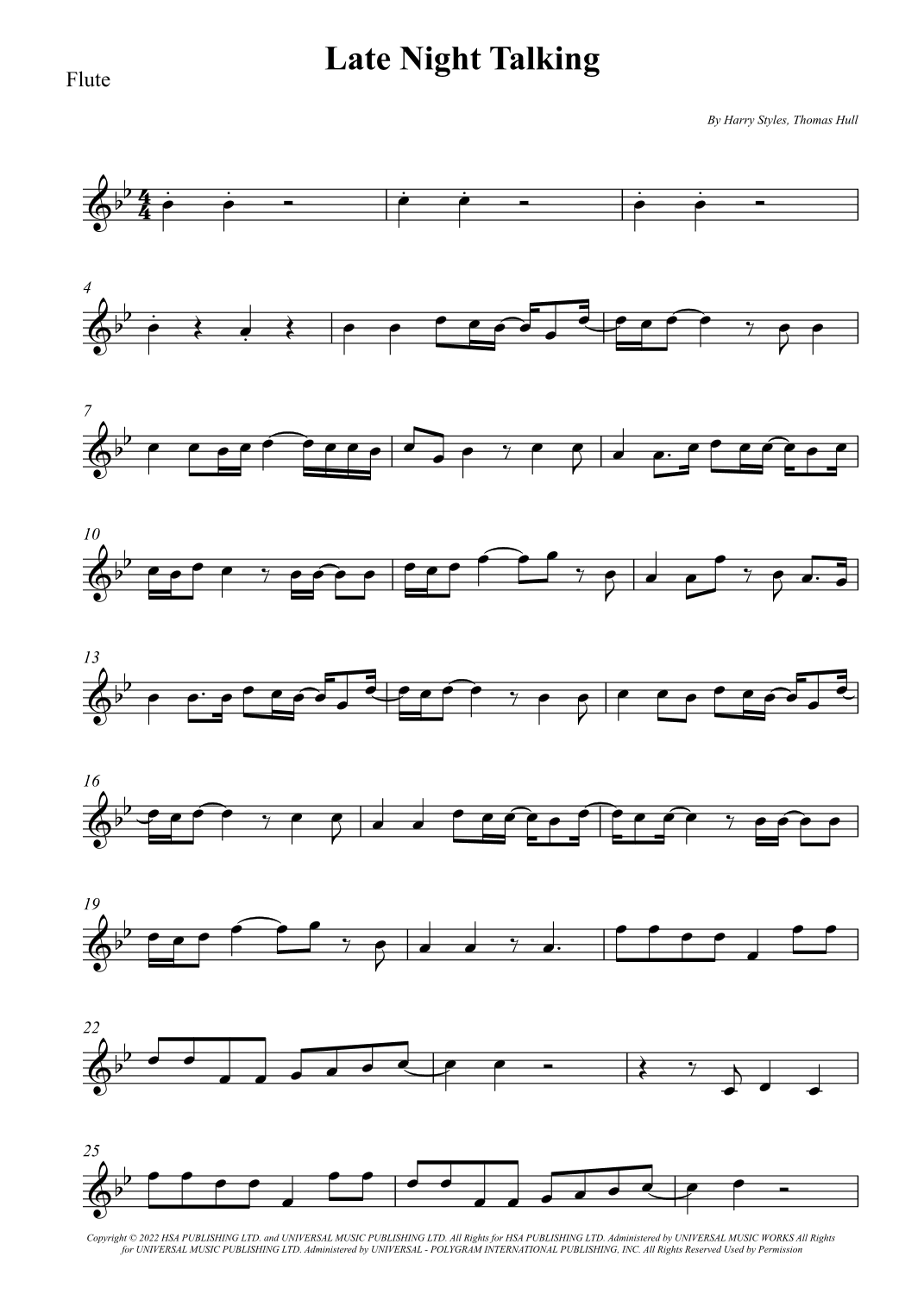 Late Night Talking (arr. Wesley S. SIlva)