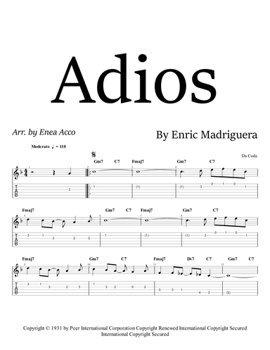 Adios (arr. Enea Acco)