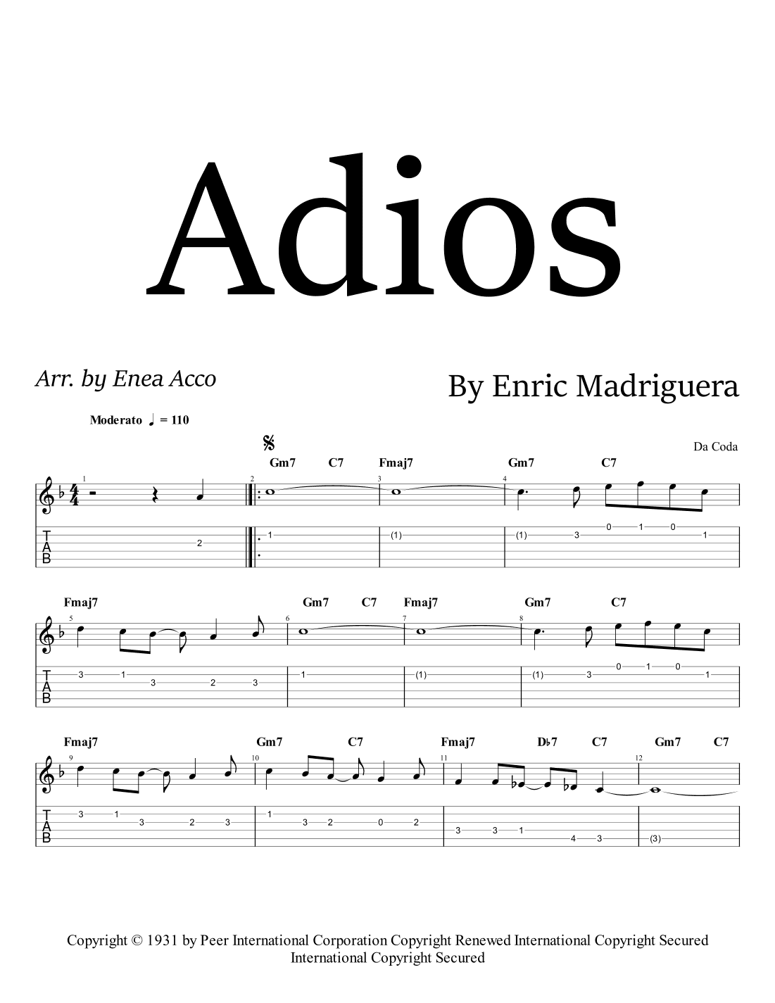 Adios (arr. Enea Acco)