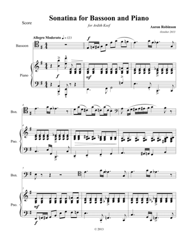 Sonatina for Bassoon and Piano