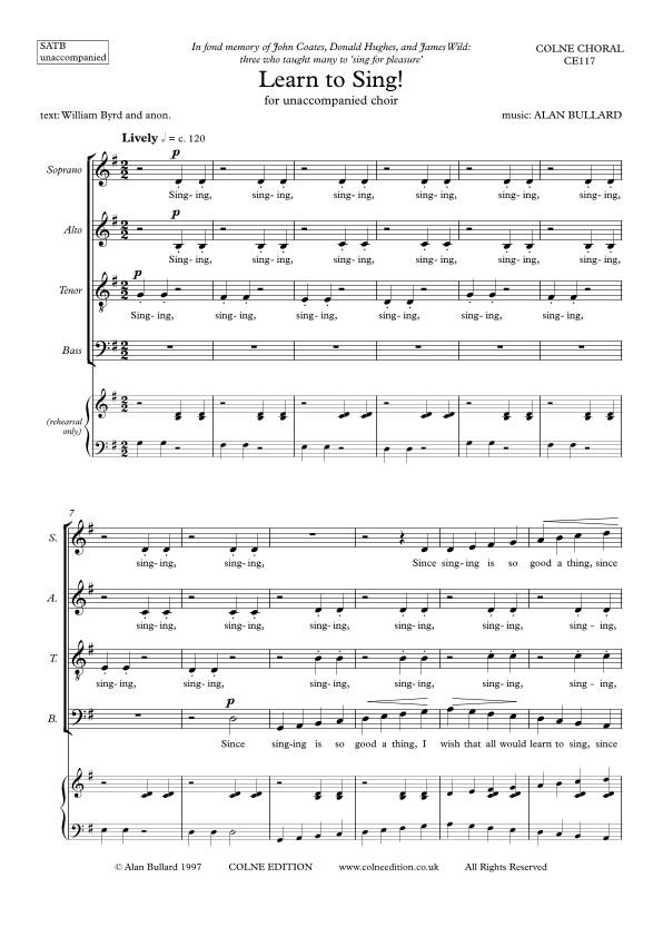 Learn to Sing! (SATB unaccompanied)