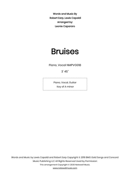 Bruises (arr. Leonie Capararo)