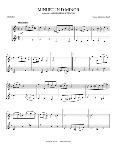 Minuet in D Minor (from Anna Magdalena Notebook) (arr. Mark Phillips)