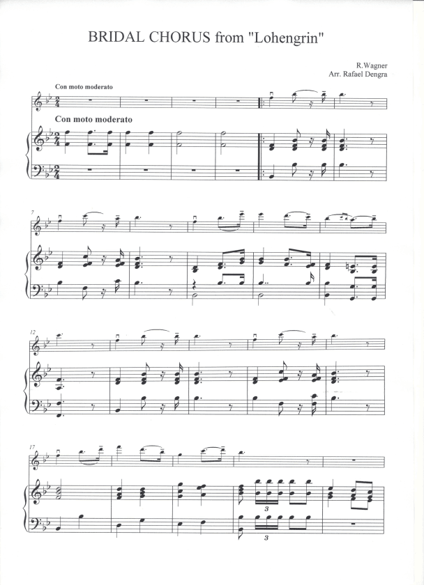 Bridal Chorus (Wedding March) - Violin and Piano/Organ (arr. Rafael Dengra)
