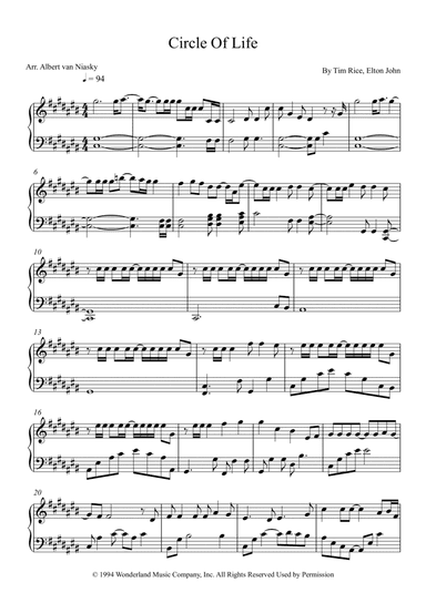 Circle Of Life (arr. Albert van Niasky)