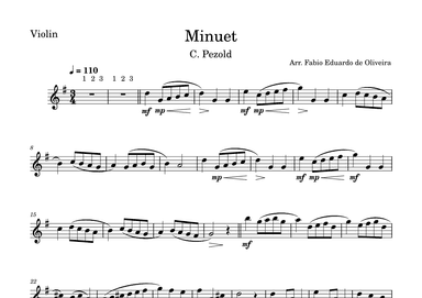 Minuet - Pezold  (Bach) - Easy Arrangement (arr. Fabio Eduardo de Oliveira)