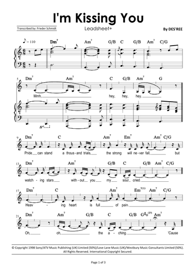 I'm Kissing You (arr. Frieder Schmidt)