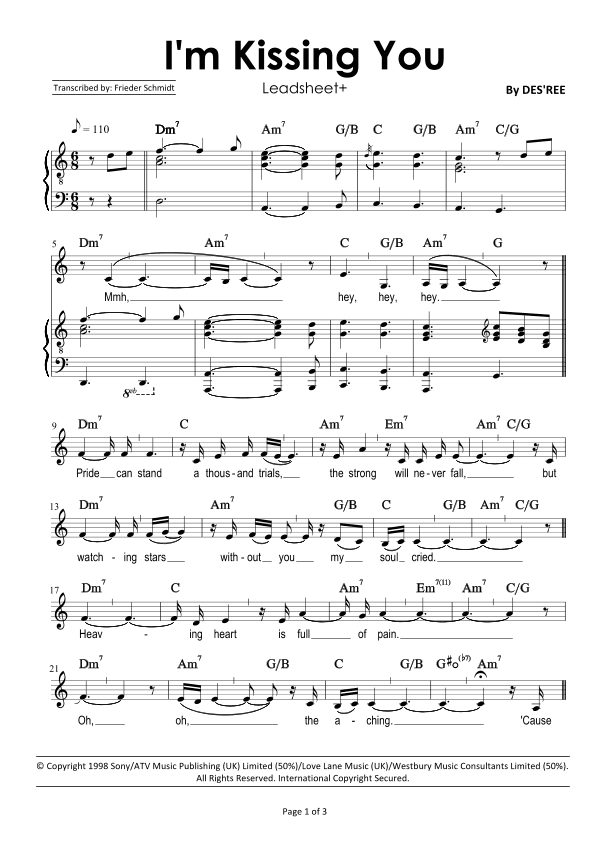 I'm Kissing You (arr. Frieder Schmidt)