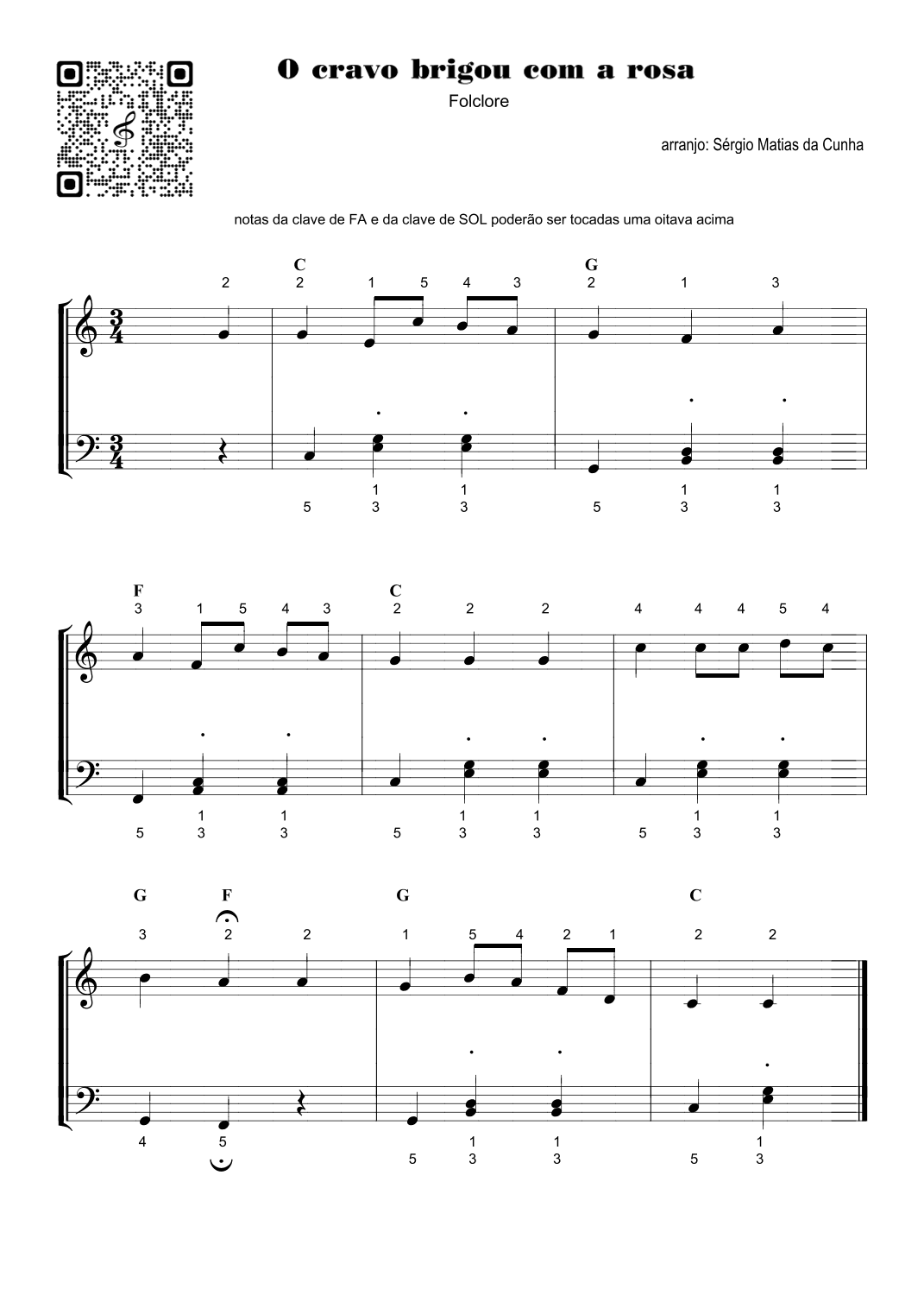O cravo brigou com a rosa - Fase2 (arr. Sérgio Matias da Cunha)